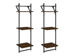 Best Estante 3 prat. c/ barras 2 pcs 30x25x100 cm carvalho PT491212 Castanho