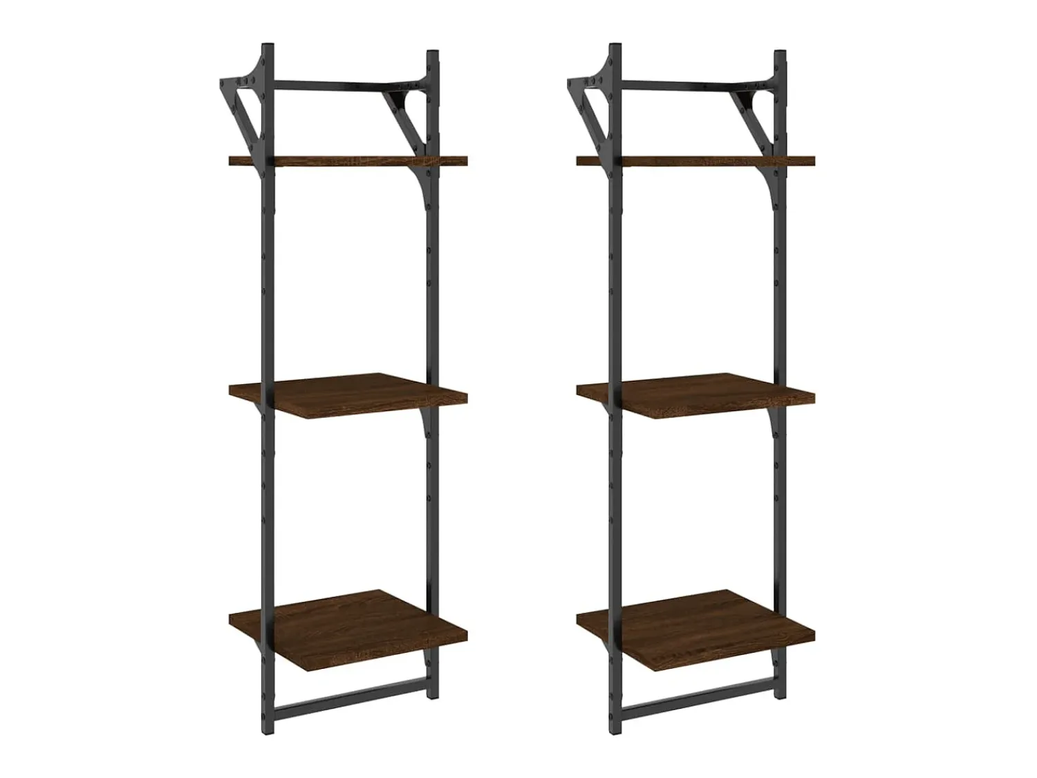 Best Estante 3 prat. c/ barras 2 pcs 30x25x100 cm carvalho PT491212 Castanho