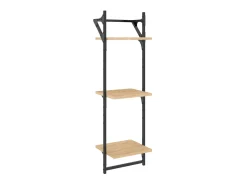 New Estante 3 prateleiras + barras 2pcs 30x25x100cm carvalho sonoma PT108214 Castanho