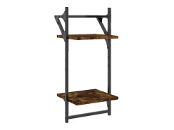 Prateleira| Estante 2 prateleiras c/ barras 2pcs 30x25x65cm carvalho sonoma PT501994 Castanho