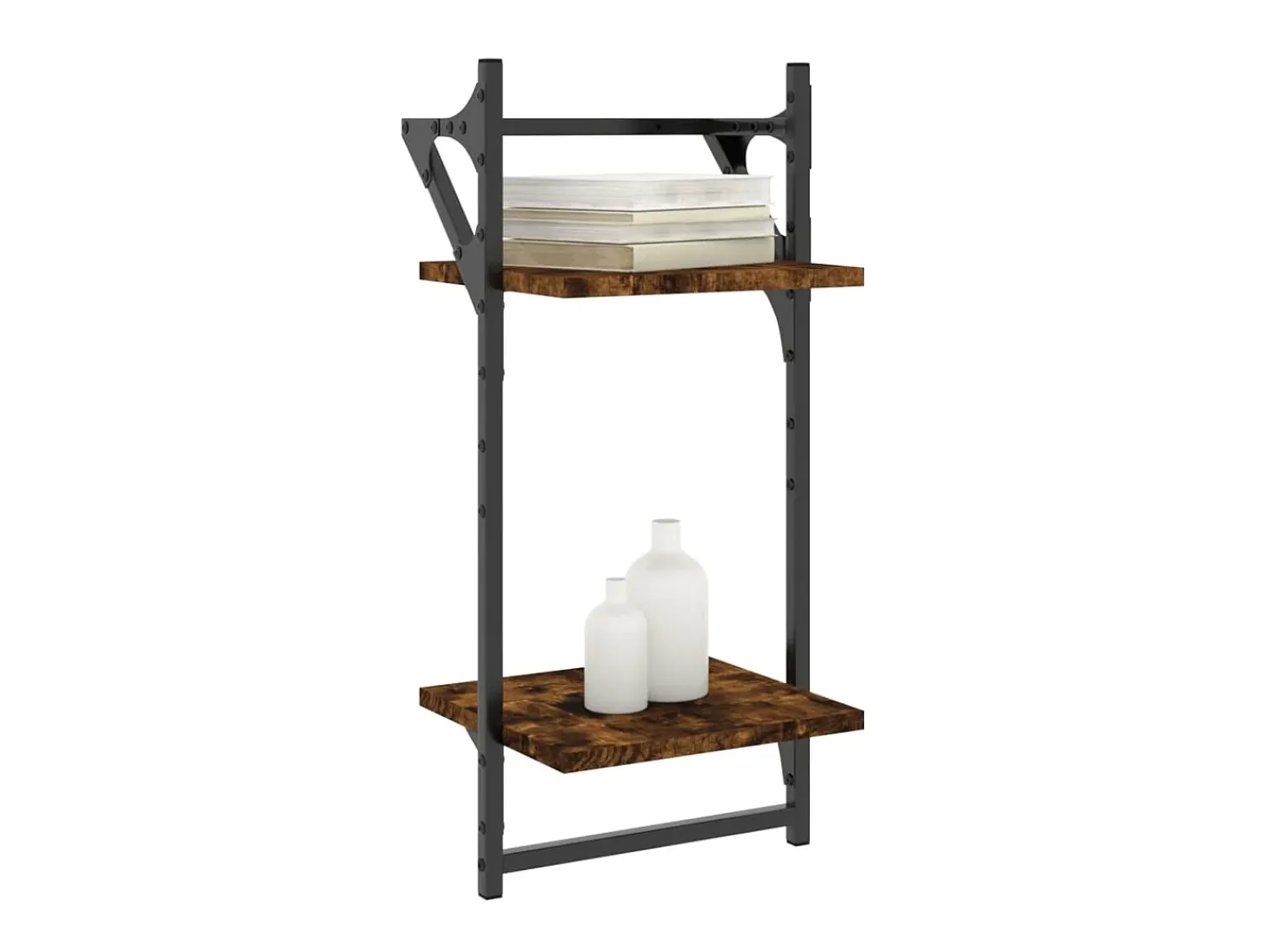 Prateleira| Estante 2 prateleiras c/ barras 2pcs 30x25x65cm carvalho sonoma PT501994 Castanho