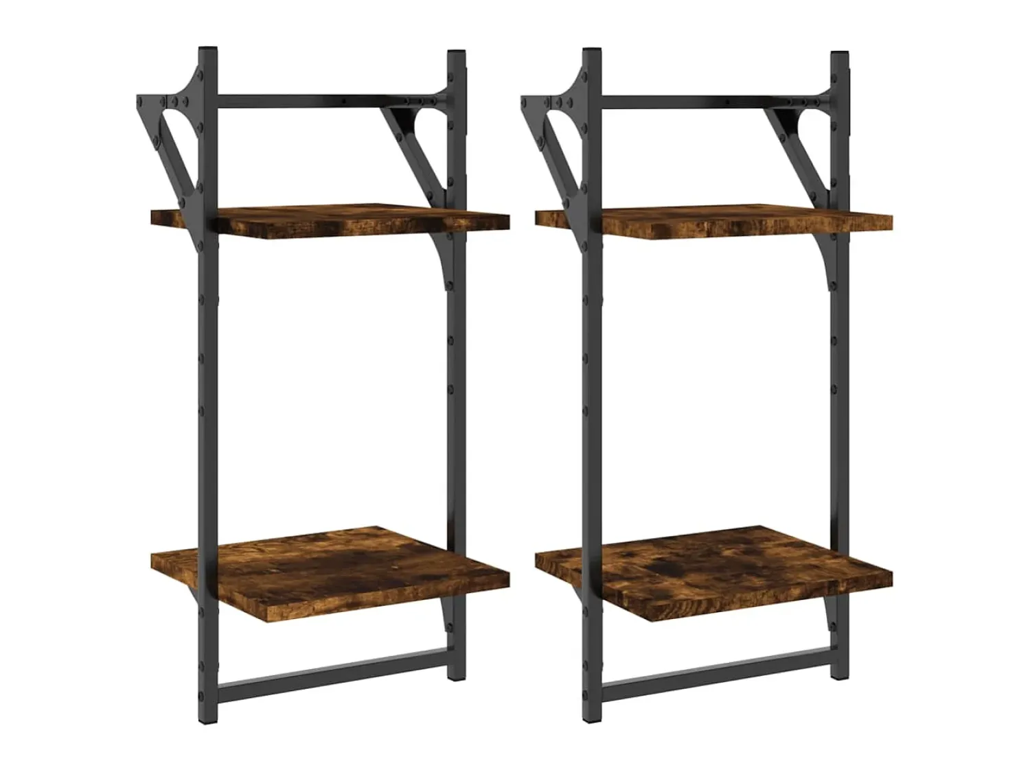 Prateleira| Estante 2 prateleiras c/ barras 2pcs 30x25x65cm carvalho sonoma PT501994 Castanho