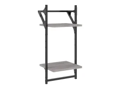 Prateleira|vidaxl Estante 2 prateleiras c/ barras 2pcs 30x25x65cm sonoma Cinzento