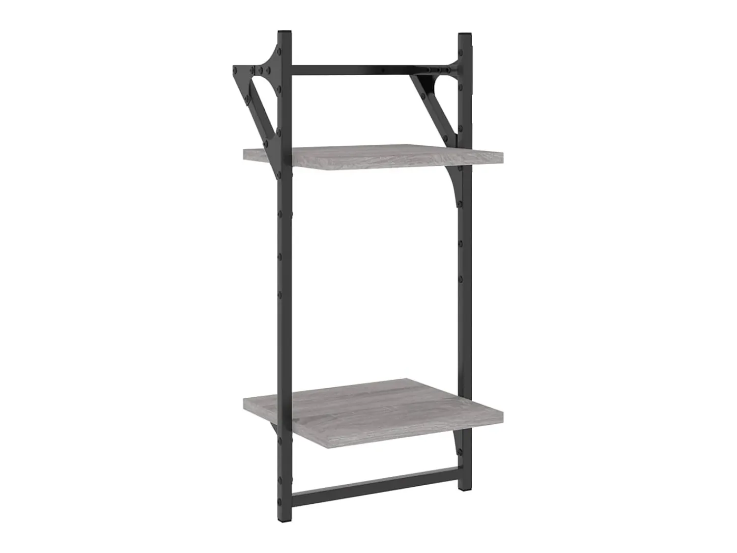 Prateleira|vidaxl Estante 2 prateleiras c/ barras 2pcs 30x25x65cm sonoma Cinzento