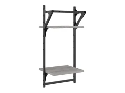 Prateleira|vidaxl Estante 2 prateleiras c/ barras 2pcs 30x25x65cm sonoma Cinzento