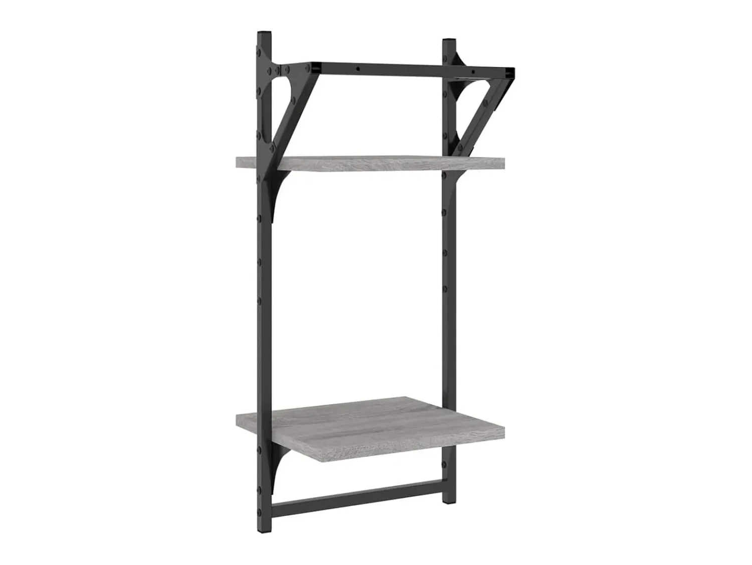 Prateleira|vidaxl Estante 2 prateleiras c/ barras 2pcs 30x25x65cm sonoma Cinzento