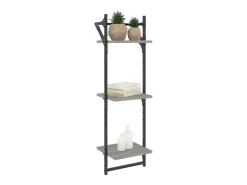 Prateleira* Estante 3 prateleiras c/ barras 2pcs 30x25x100 cm cinza sonoma PT970692 Cinzento