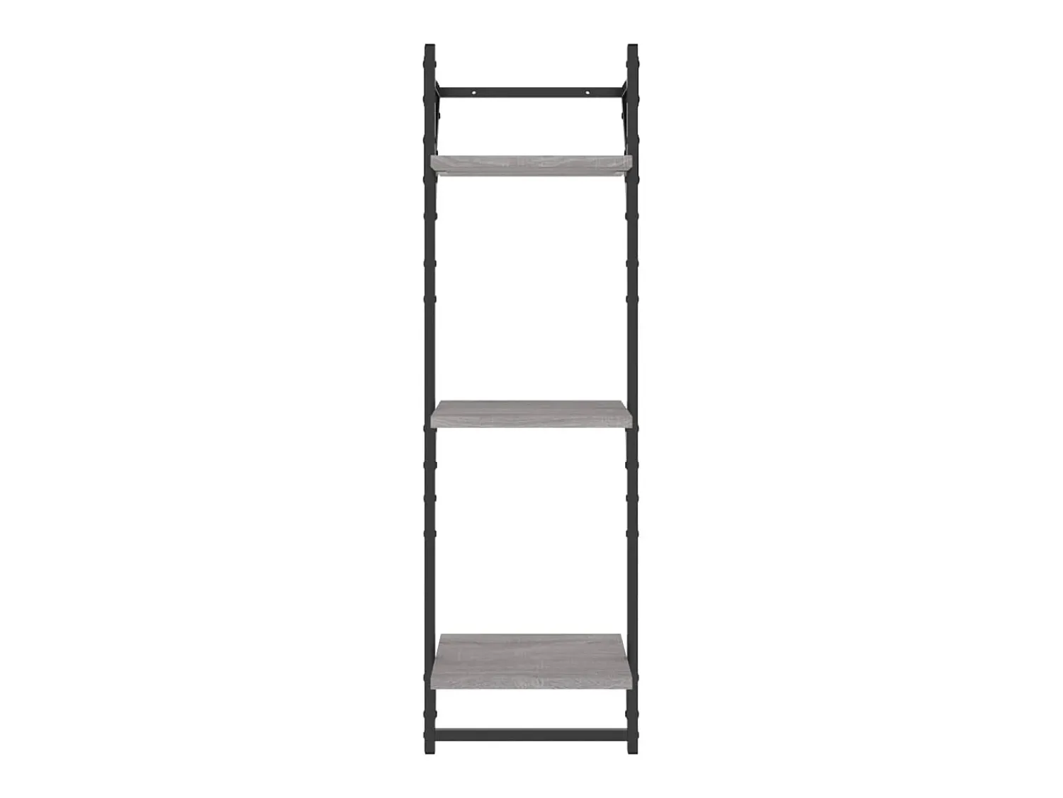 Prateleira* Estante 3 prateleiras c/ barras 2pcs 30x25x100 cm cinza sonoma PT970692 Cinzento