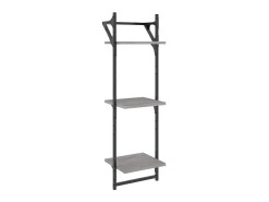 Prateleira* Estante 3 prateleiras c/ barras 2pcs 30x25x100 cm cinza sonoma PT970692 Cinzento