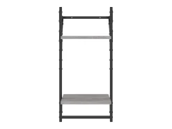 Prateleira| Estante 2 prateleiras c/ barras 2pcs 30x25x65cm sonoma PT549960 Cinzento