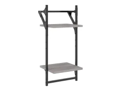 Prateleira| Estante 2 prateleiras c/ barras 2pcs 30x25x65cm sonoma PT549960 Cinzento