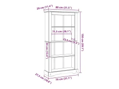 Vitrina|vidaxl Estante 4 prateleiras Corona Range pinho mexicano 80x29x150 cm Castanho