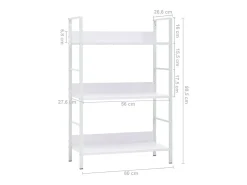 Vitrina*vidaxl Estante 3 prateleiras derivados de madeira Branco