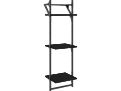 Best Estante 3 prateleiras parede c/ barras 2 pcs 30x25x100 cm PT131076 Preto