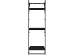 Best Estante 3 prateleiras parede c/ barras 2 pcs 30x25x100 cm PT131076 Preto