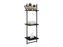 Best Estante 3 prateleiras parede c/ barras 2 pcs 30x25x100 cm PT131076 Preto