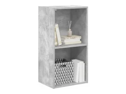 Biblioteca|vidaxl Estante 2 prateleiras 40x30x76,5 cm contraplacado cinza cimento Cinzento