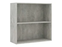Biblioteca|vidaxl Estante 2 prateleiras 80x30x76,5cm contraplac. cimento Cinzento