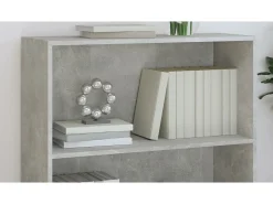 Biblioteca|vidaxl Estante 2 prateleiras 80x30x76,5cm contraplac. cimento Cinzento