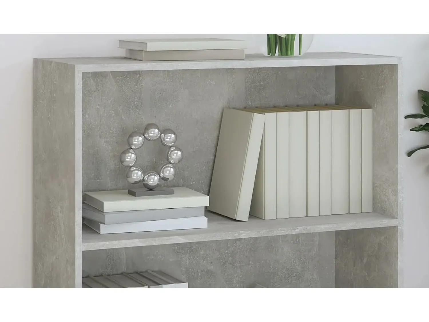Biblioteca|vidaxl Estante 2 prateleiras 80x30x76,5cm contraplac. cimento Cinzento