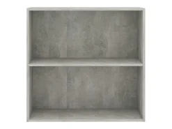 Biblioteca|vidaxl Estante 2 prateleiras 80x30x76,5cm contraplac. cimento Cinzento