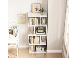 ESTANTE ABERTA DE PÉ BRANCA PRATELEIRA ARMÁRIO BIBLIOTECA MODERNA LOFT 140 CM^ Prateleira