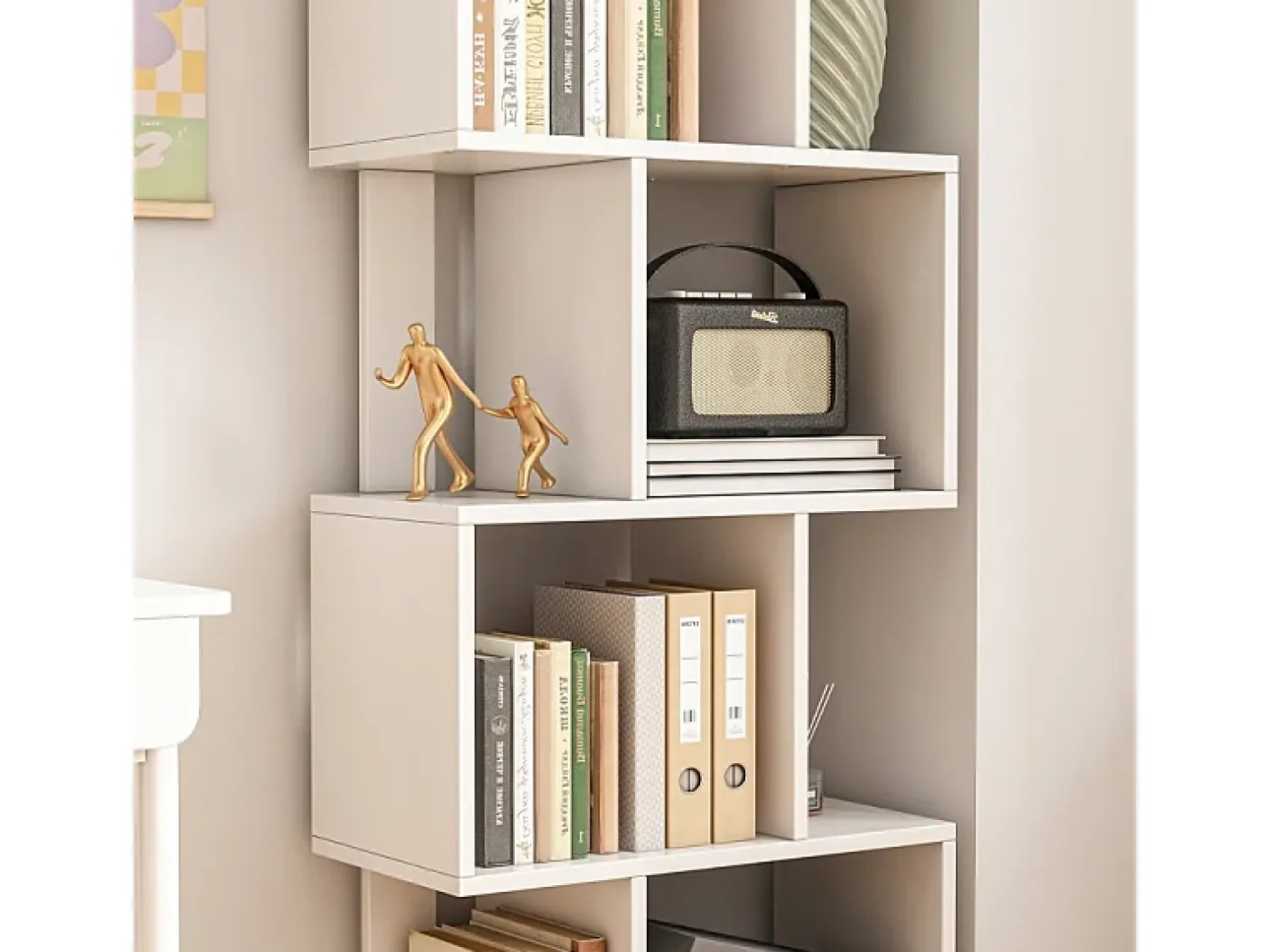 ESTANTE ABERTA DE PÉ BRANCA PRATELEIRA ARMÁRIO BIBLIOTECA MODERNA LOFT 140 CM^ Prateleira