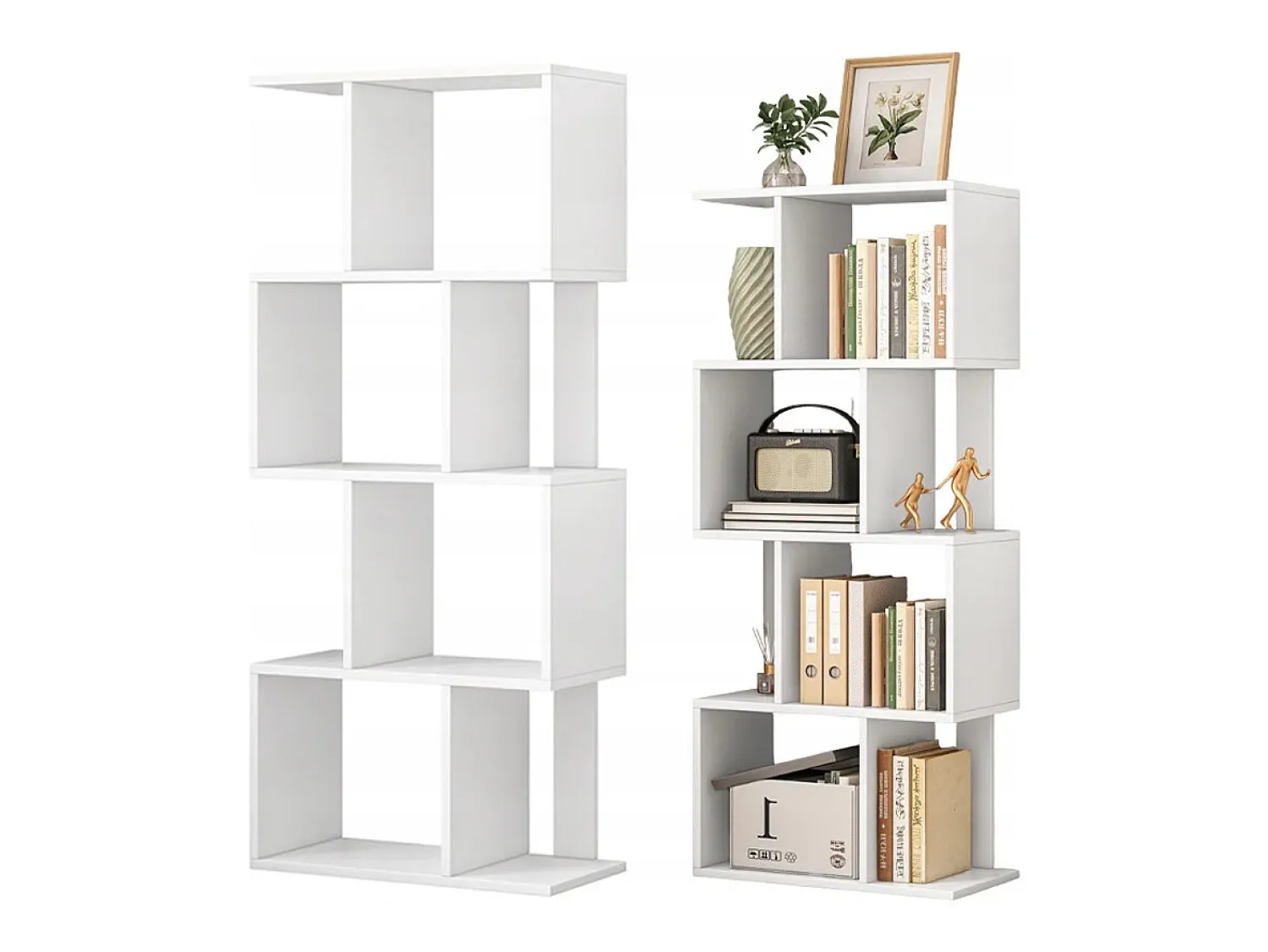 ESTANTE ABERTA DE PÉ BRANCA PRATELEIRA ARMÁRIO BIBLIOTECA MODERNA LOFT 140 CM^ Prateleira