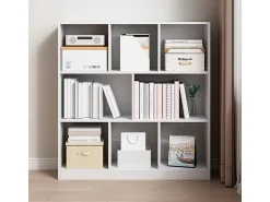 Prateleira* ESTANTE ABERTA MODERNA BRANCA PRATELEIRA ARMÁRIO CÓMODA 8 PRATELEIRAS 100 CM Branco