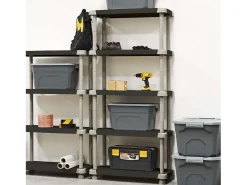 Clearance Estante alta 88 cm 5 prateleiras e Taupe Preto