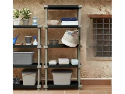 Clearance Estante alta 88 cm 5 prateleiras e Taupe Preto