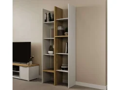 New Estante alta Access Hamilton Carvalho/ 76x183x33 cm Branco