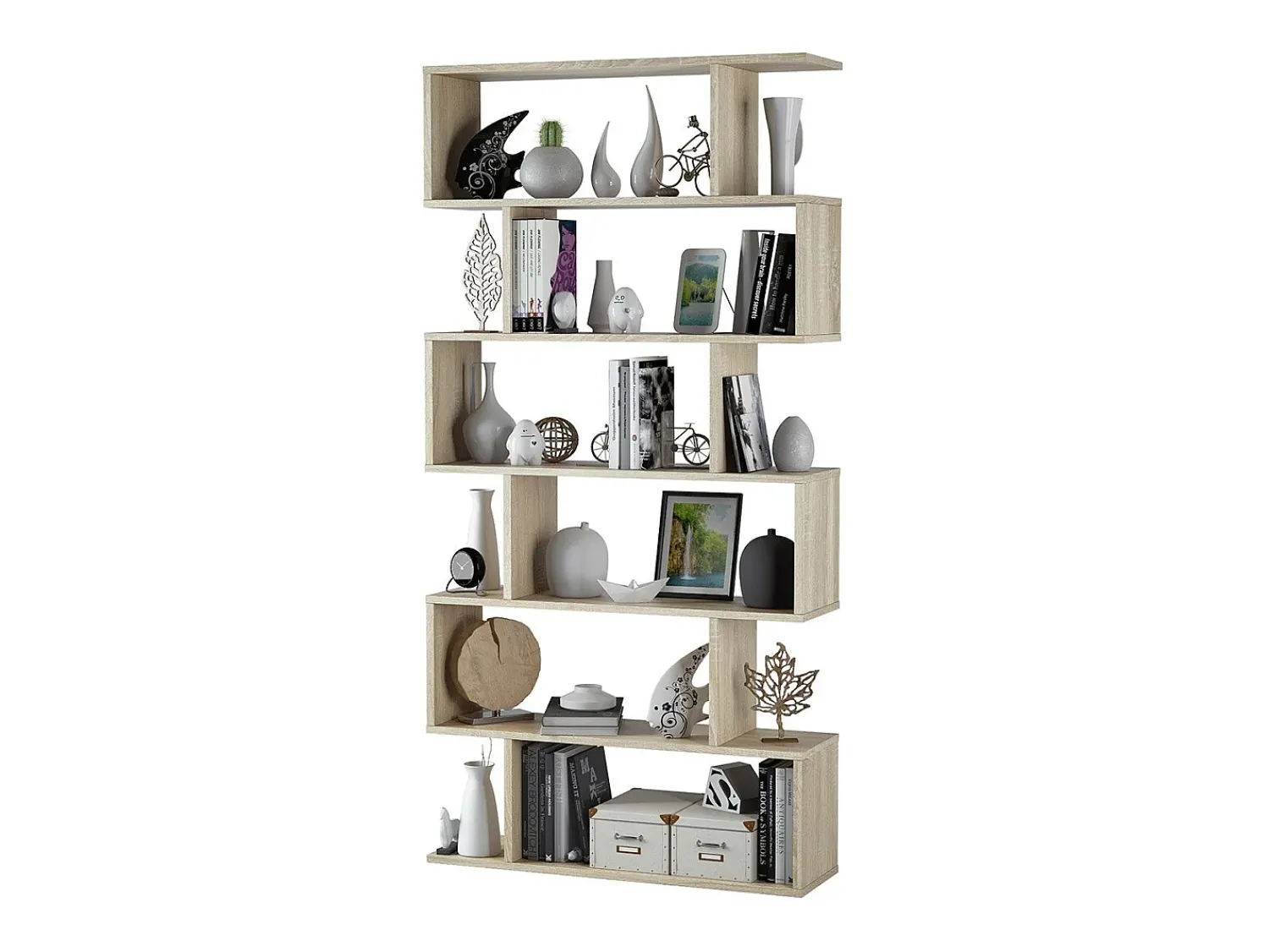 Biblioteca|Calicosy Estante alta Athena Sala de jantar/Corredor Carvalho canadense 80x192x24 cm Natural claro