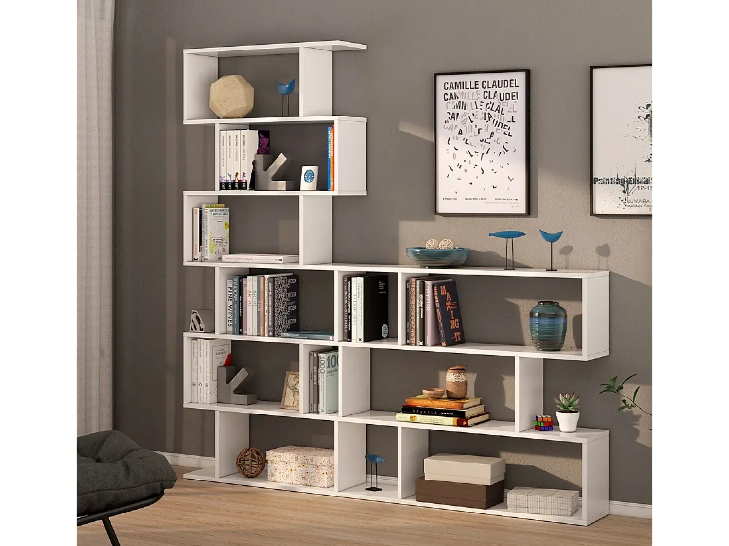 Calicosy Estante alta Athena 80x192x24 cm Sala de jantar/corredor Decoração branca Branco