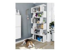 Calicosy Estante alta Athena 80x192x24 cm Sala de jantar/corredor Decoração branca Branco