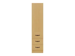 Biblioteca*Merax Estante alta para sala de estar - 60 x 38 x 180 cm - com 3 gavetas + prateleiras ajustáveis - aglomerado - cor natural Natural claro