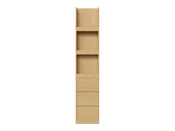 Merax Estante alta para sala de estar - 60 x 40 x 200 cm - com 3 gavetas + prateleiras - aglomerado - cor natural^ Biblioteca
