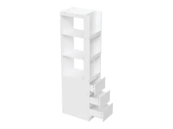 Biblioteca|Merax Estante alta para sala de estar - 60 x 40 x 200 cm - com 3 gavetas + prateleiras - aglomerado - branca Branco