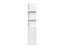 Biblioteca|Merax Estante alta para sala de estar - 60 x 40 x 200 cm - com 3 gavetas + prateleiras - aglomerado - branca Branco