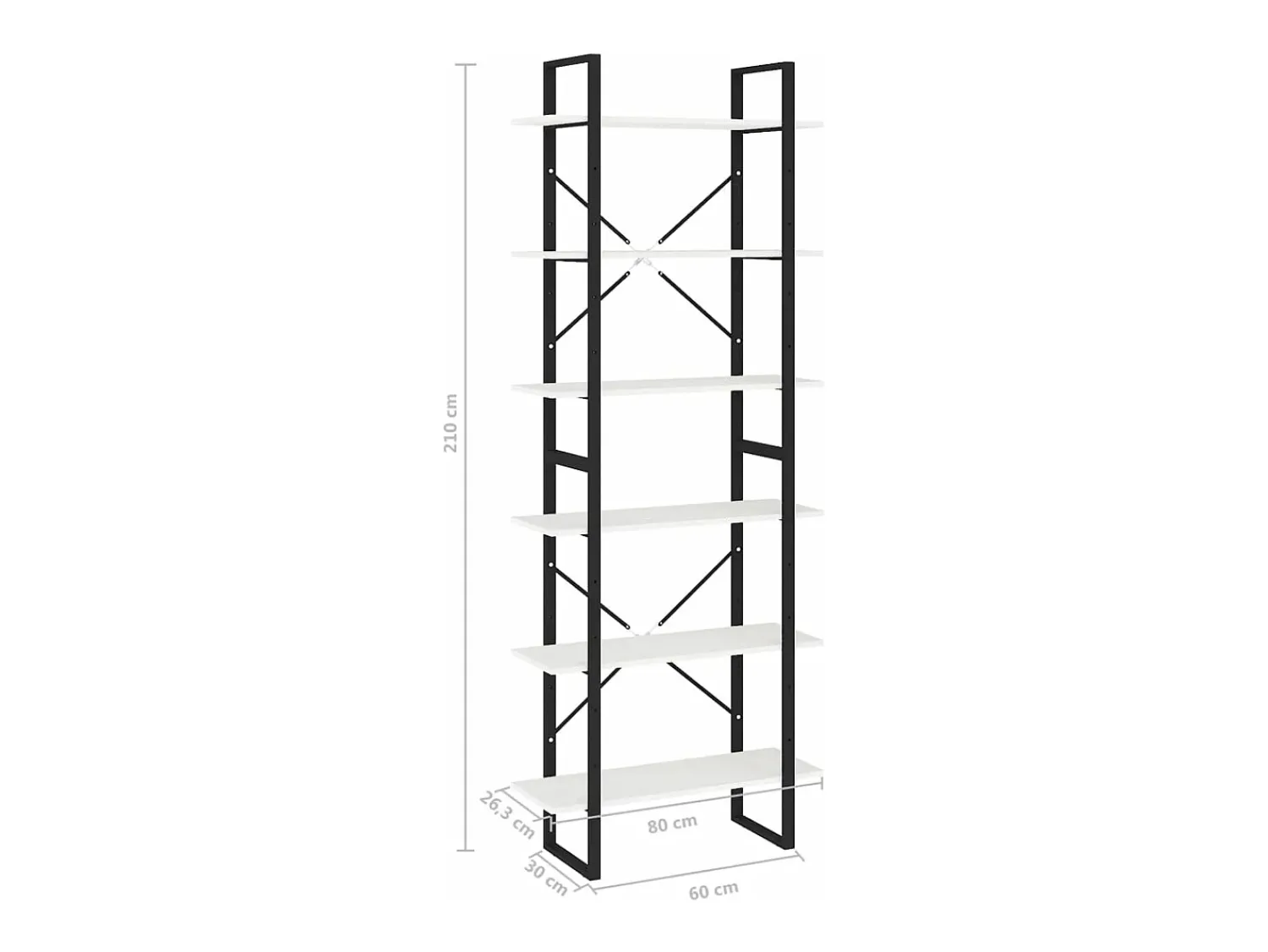 Outlet vidaxl Estante alta 80x30x210 cm madeira de pinho maciça branco Castanho