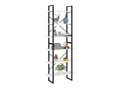 Estante alta 80x30x210 cm madeira de pinho maciça PT358531 Branco