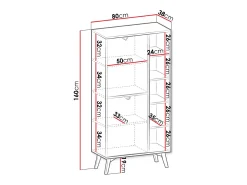 Prateleira| Estante AMBIHOME CHO - Bege, C80xP38xA160cm Castanho