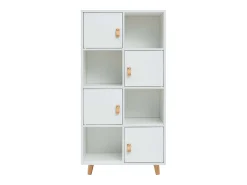 Prateleira| Estante Anzio Branca com 4 Portas e 4 Prateleiras Branco