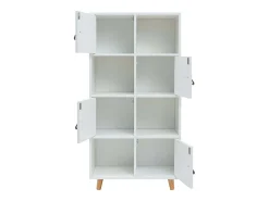 Prateleira| Estante Anzio Branca com 4 Portas e 4 Prateleiras Branco