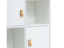 Prateleira| Estante Anzio Branca com 4 Portas e 4 Prateleiras Branco