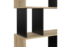Dmora Estante Arg, estante de escritório, estante, biblioteca, 80x29 h175 cm, carvalho e preto^ Prateleira