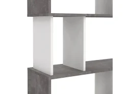 Prateleira|Dmora Estante Arg, Estante de escritório, Estante, Biblioteca, 80x30 h175 cm, Cimento e Branco Cinzento