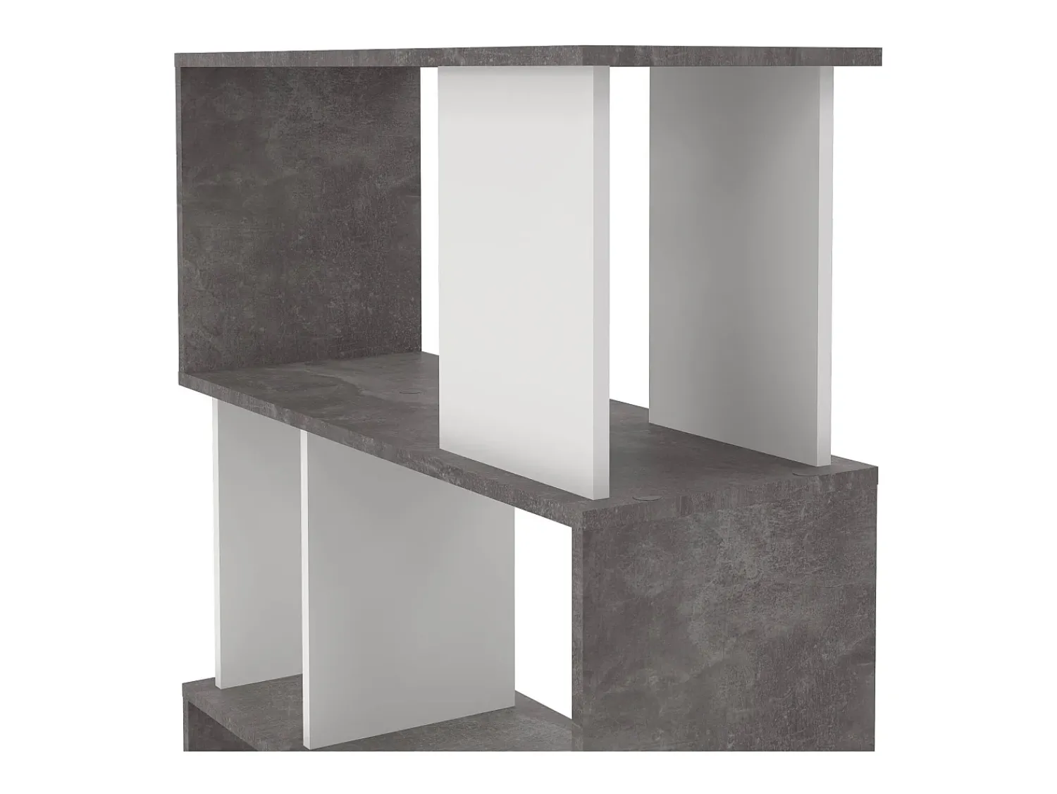 Prateleira|Dmora Estante Arg, Estante de escritório, Estante, Biblioteca, 80x30 h175 cm, Cimento e Branco Cinzento