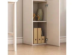 Móvel De Arrumação* ESTANTE ARMÁRIO MODERNO DE PÉ COLUNA ALTA LOFT 2 PORTAS 174 CM Branco