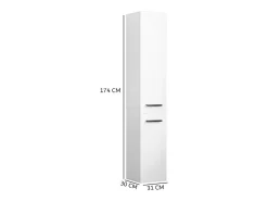 Móvel De Arrumação* ESTANTE ARMÁRIO MODERNO DE PÉ COLUNA ALTA LOFT 2 PORTAS 174 CM Branco